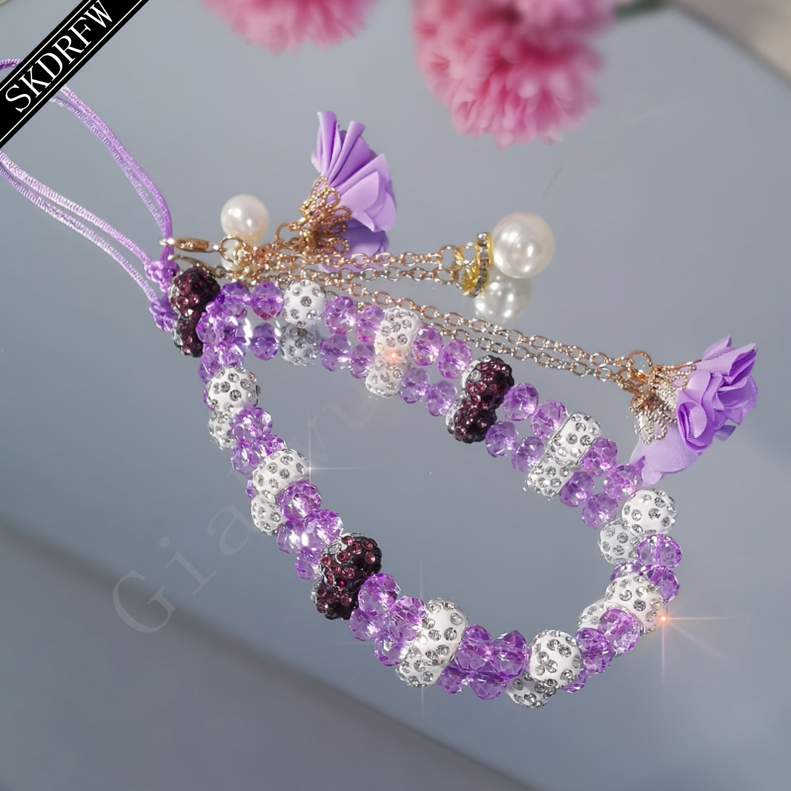 Fashionable Universal Phone Accessory With A Short Crystal Chain, Pure Phone Case, Pendant, And Wrist Strap